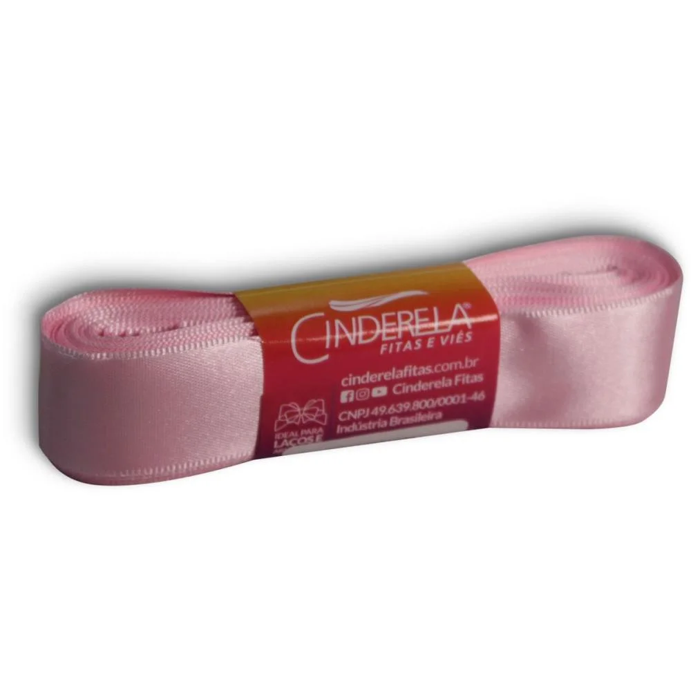 Fita De Cetim 22Mm 10M. Rosa Cinderela (Unidade) - imagem 3