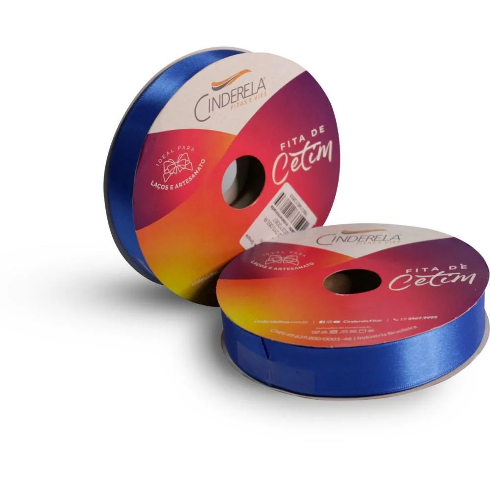 Fita De Cetim 22Mm 50M. Azul Royal Cinderela (Unidade) - imagem 2