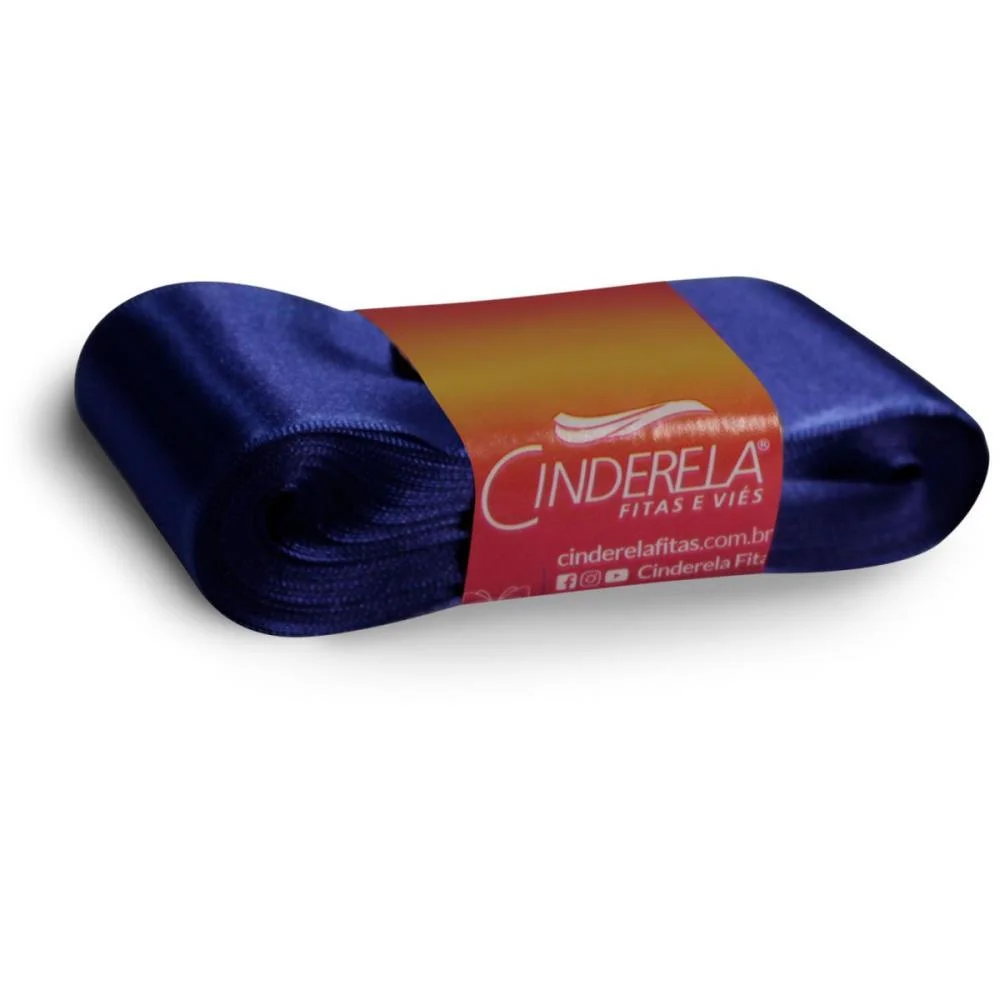 Fita De Cetim 38Mm 10M. Azul Marinho Cinderela (Unidade) - imagem 3