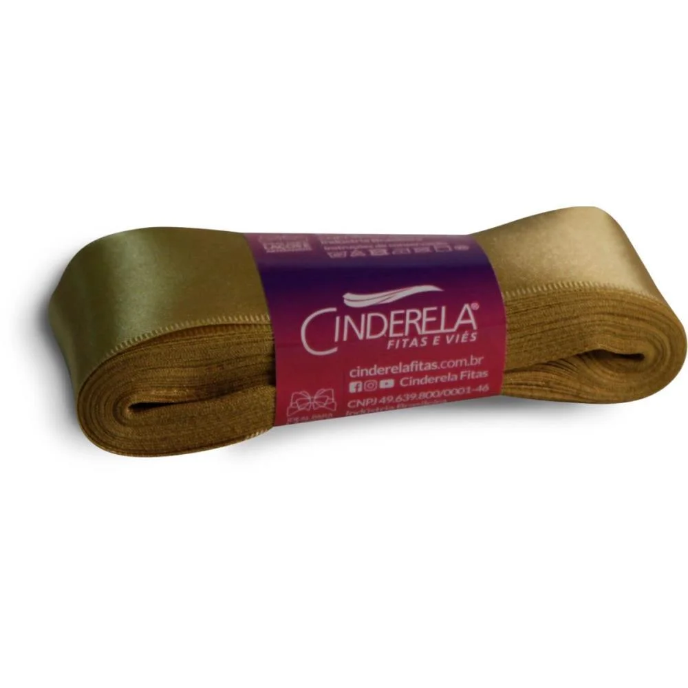 Fita De Cetim 38Mm 10M. Dourado Cinderela (Unidade) - imagem 3