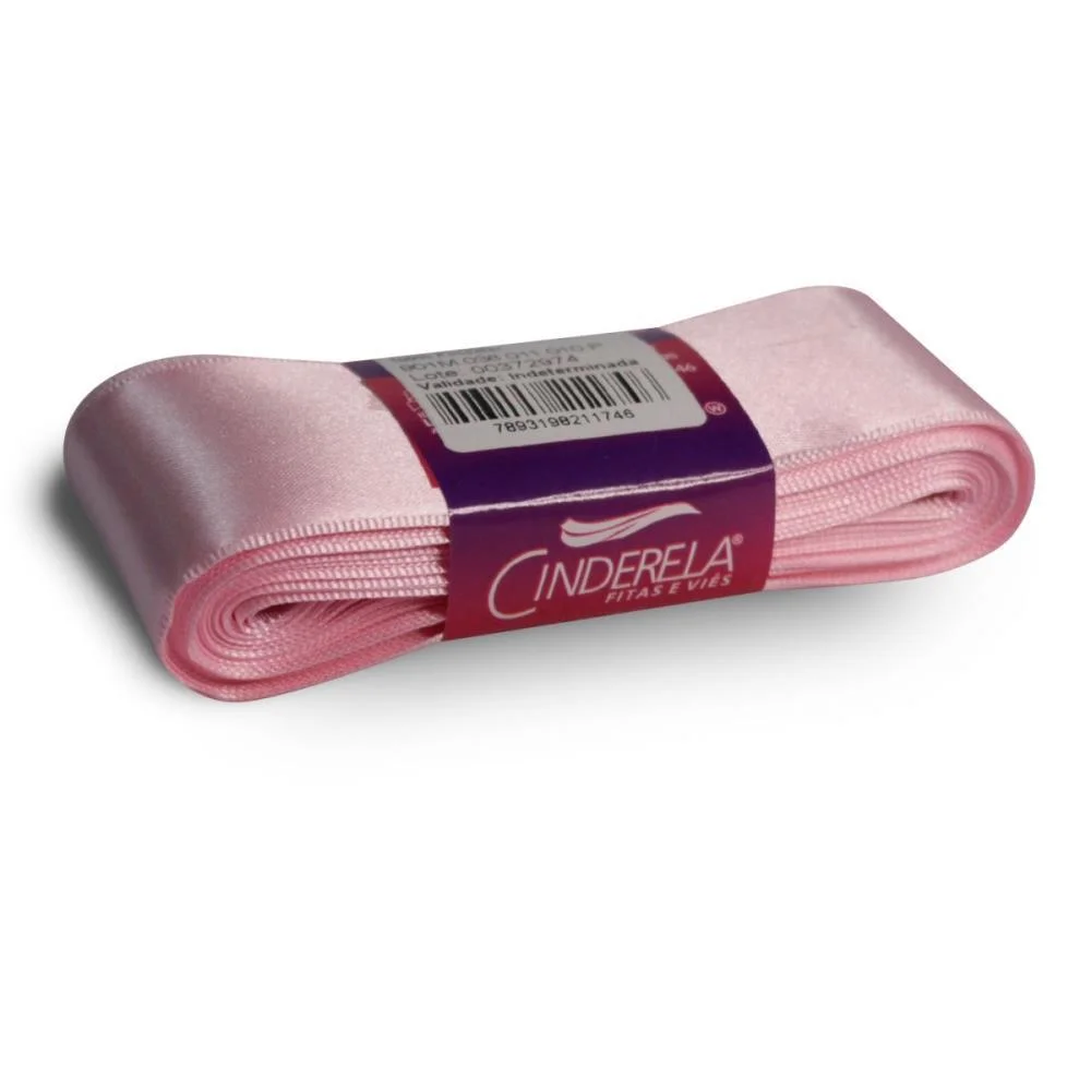 Fita De Cetim 38Mm 10M. Rosa Cinderela (Unidade) - imagem 3