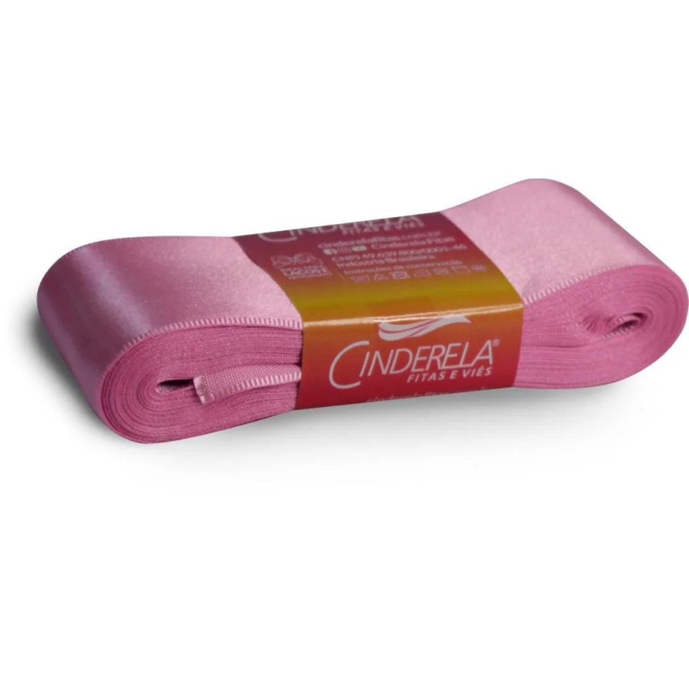 Fita De Cetim 38Mm 10M. Rosa Chiclete Cinderela (Unidade) - imagem 3