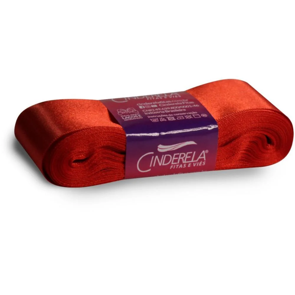 Fita De Cetim 38Mm 10M. Vermelho Paixao Cinderela (Unidade) - imagem 2