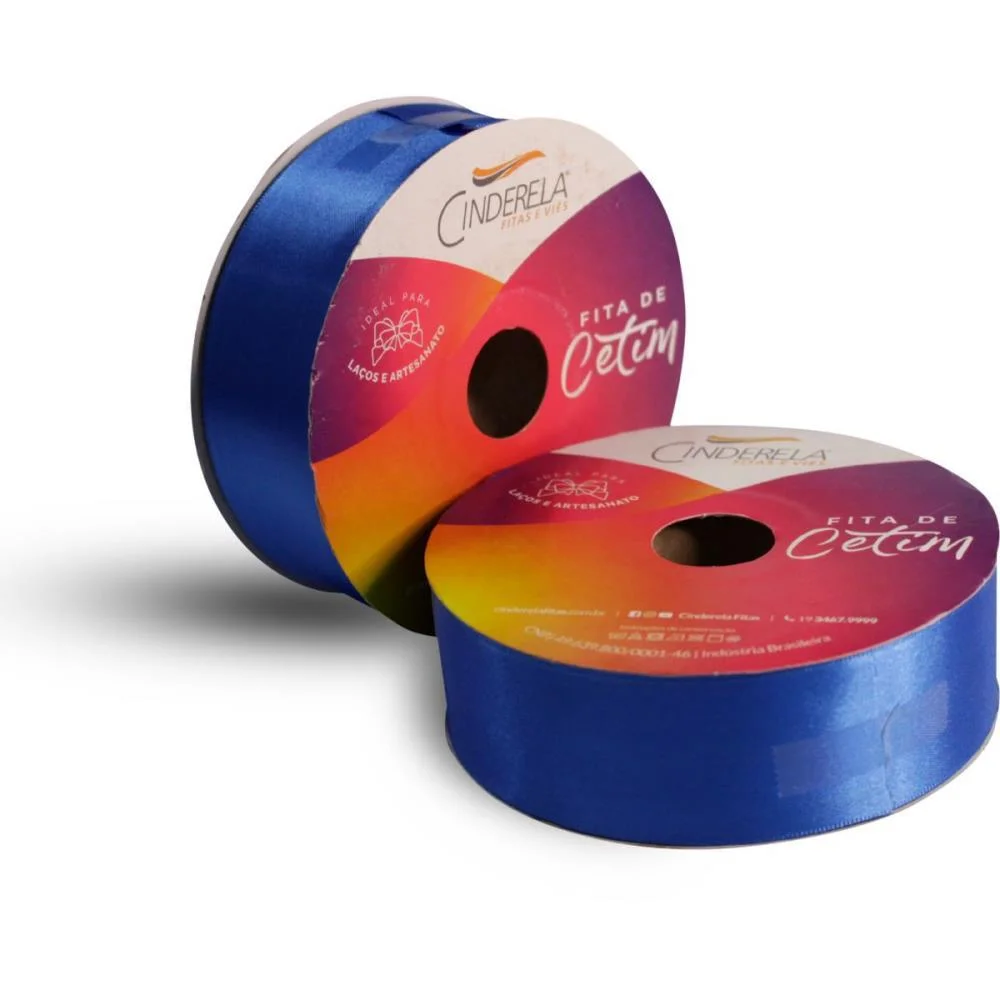Fita De Cetim 38Mm 50M. Azul Royal Cinderela (Unidade) - imagem 3