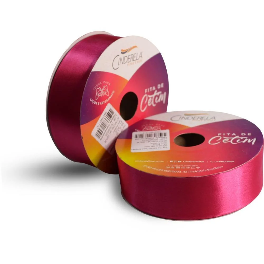 Fita De Cetim 38Mm 50M. Pink Cinderela (Unidade) - imagem 3