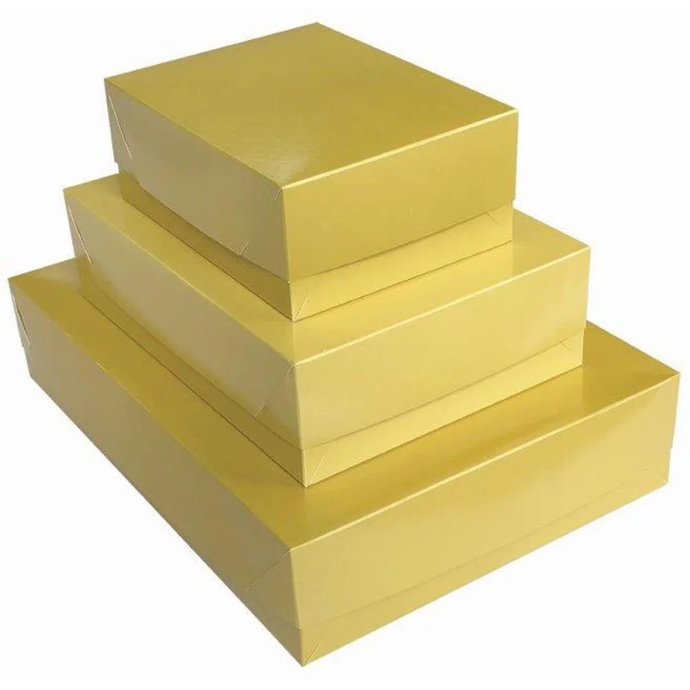 Caixa Para Presente Com Tampa Gd 35X25,5X7,5 Dourado Cristina (Pct.c/05) - imagem 3