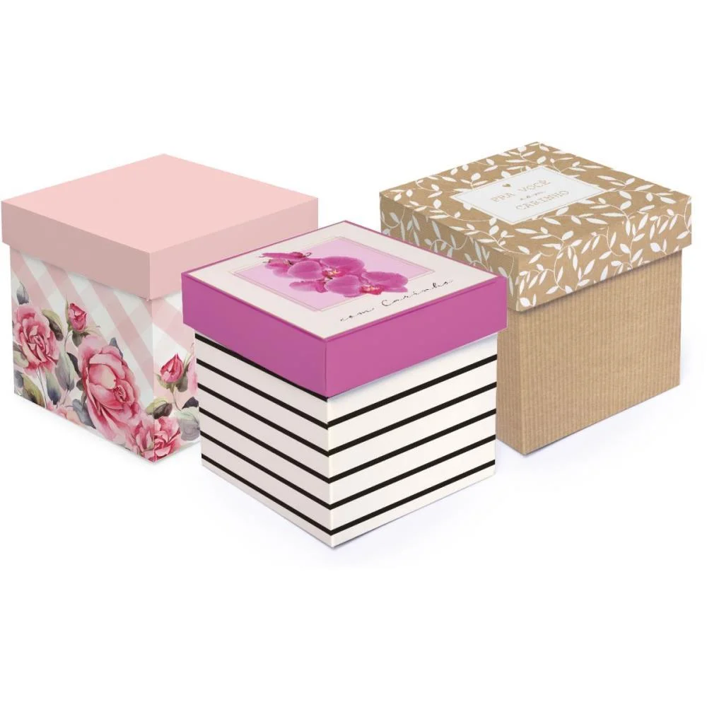 Caixa Para Presente Com Tampa 13X13X13Cm (S) Cromus (Pct.c/10) - imagem 4