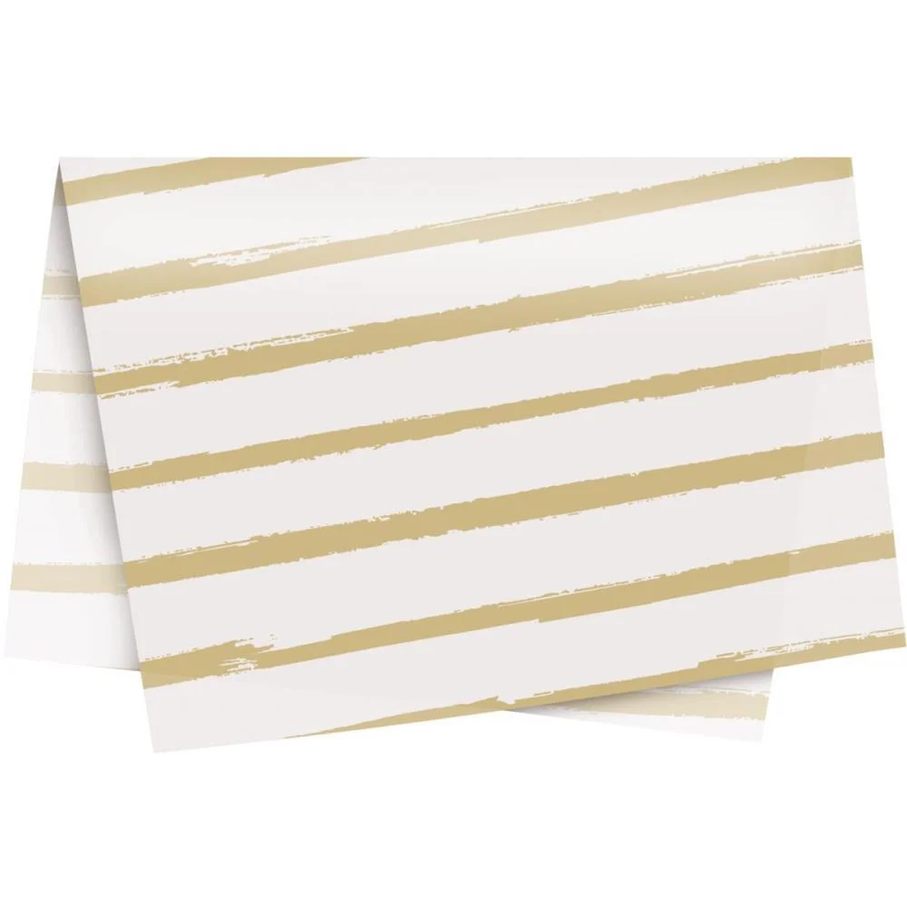 Papel Seda Decorado Listras Aquarela Ouro 49X69 Cromus (Pct.c/50) - imagem 3