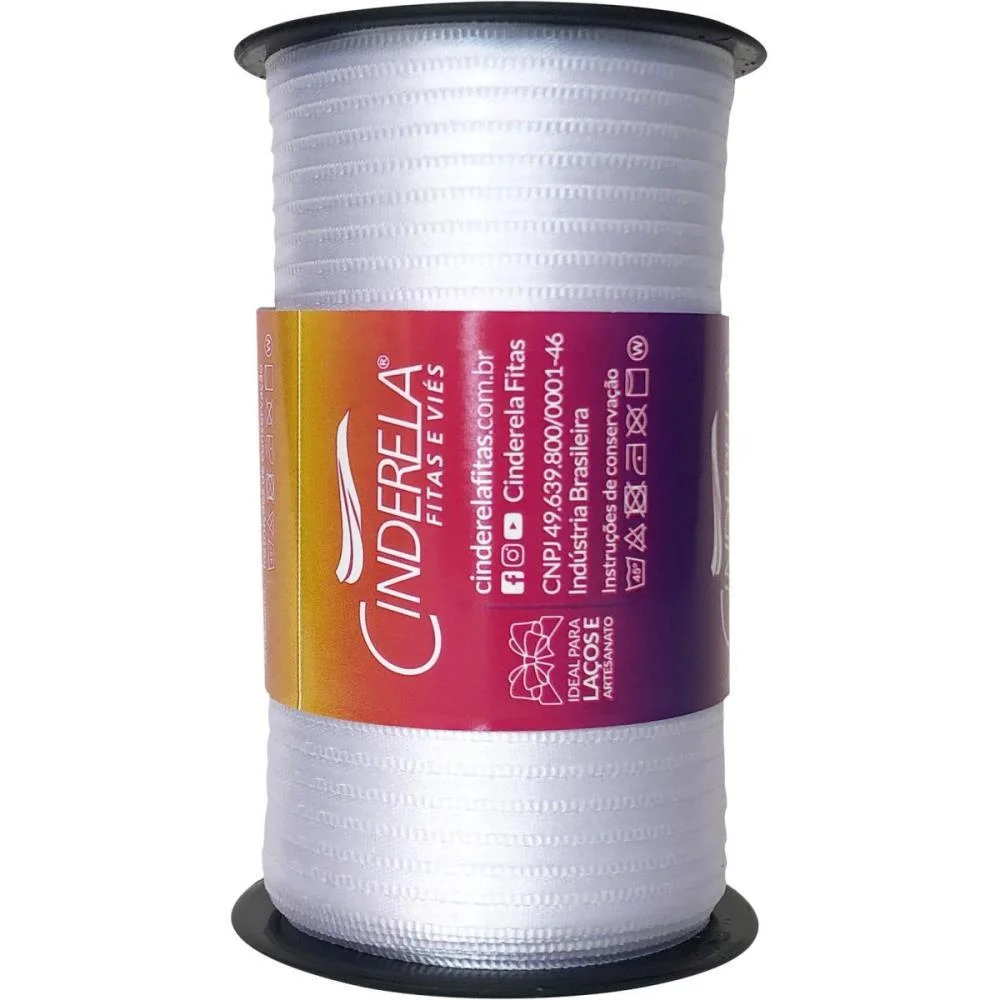 Fita De Cetim 04Mm 100M. Branco Cinderela (Unidade) - imagem 3