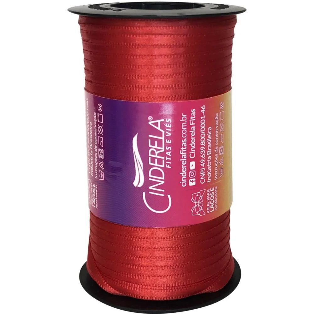 Fita De Cetim 04Mm 100M. Vermelho Paixao Cinderela (Unidade) - imagem 3
