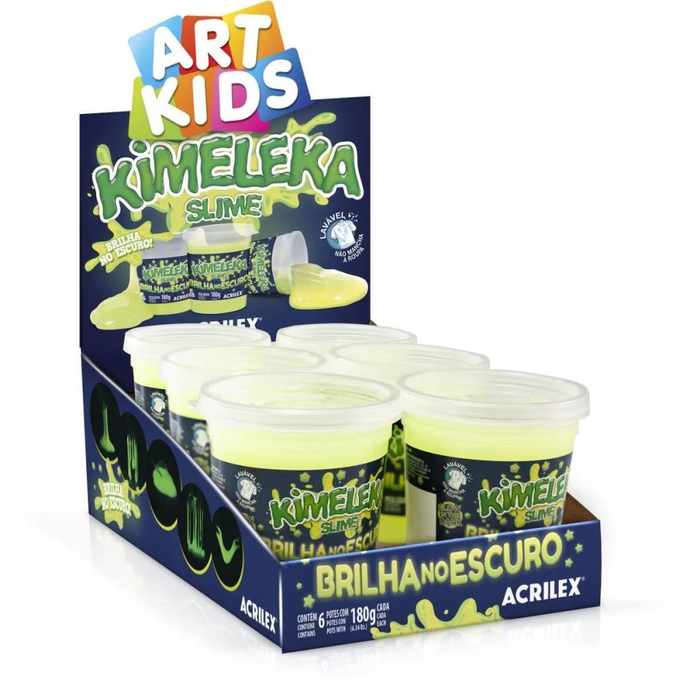 Slime Kimeleka Glow The Dark Brilha Acrilex (Dp.c/06) - imagem 4
