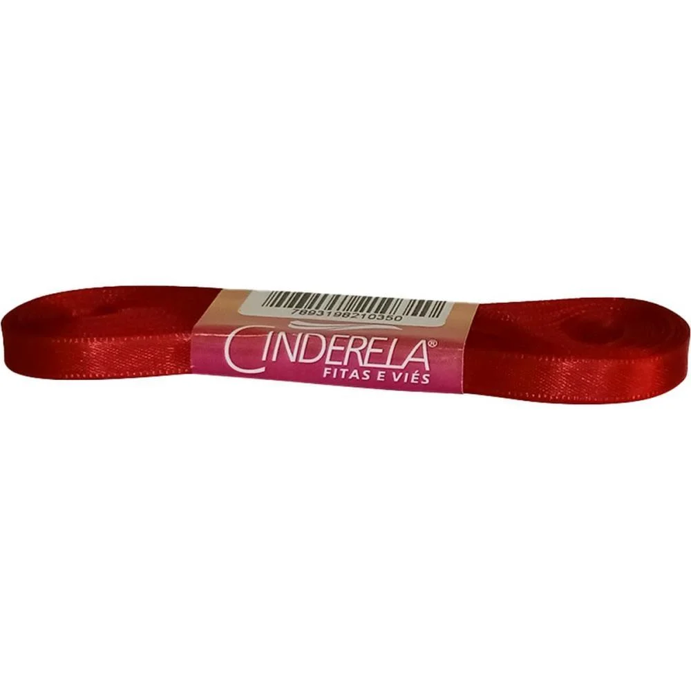 Fita De Cetim 07Mm 10M. Vermelho Cinderela (Unidade) - imagem 2