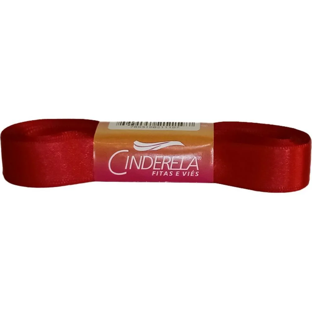 Fita De Cetim 15Mm 10M. Vermelho Cinderela (Unidade) - imagem 2