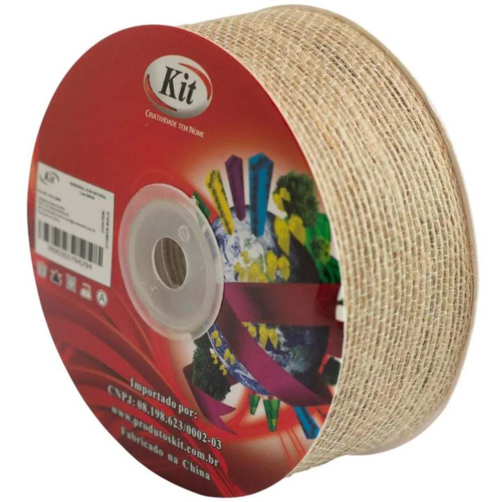 Fita Aramada De Juta 38Mmx10M. Natural Kit (Rolo) - imagem 2