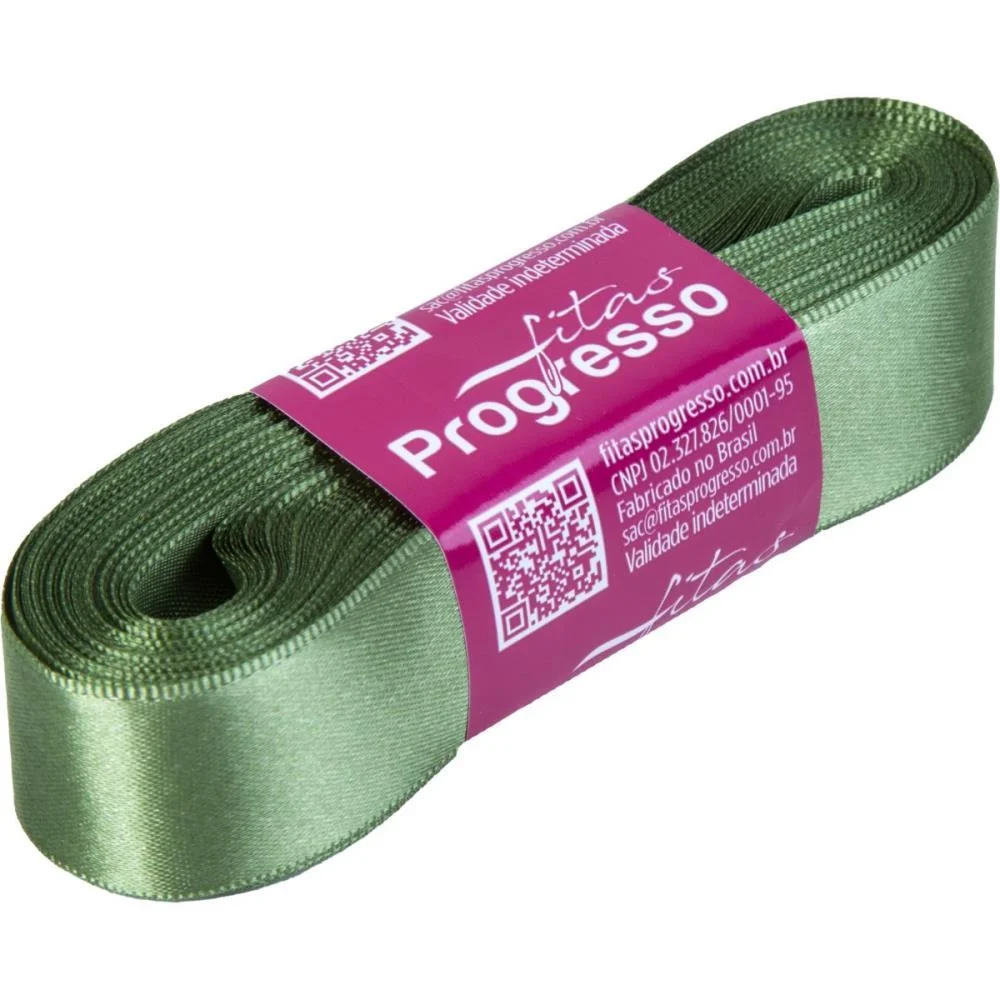 Fita De Cetim 22Mm 10M. Verde Militar Fitas Progresso (Unidade) - imagem 3