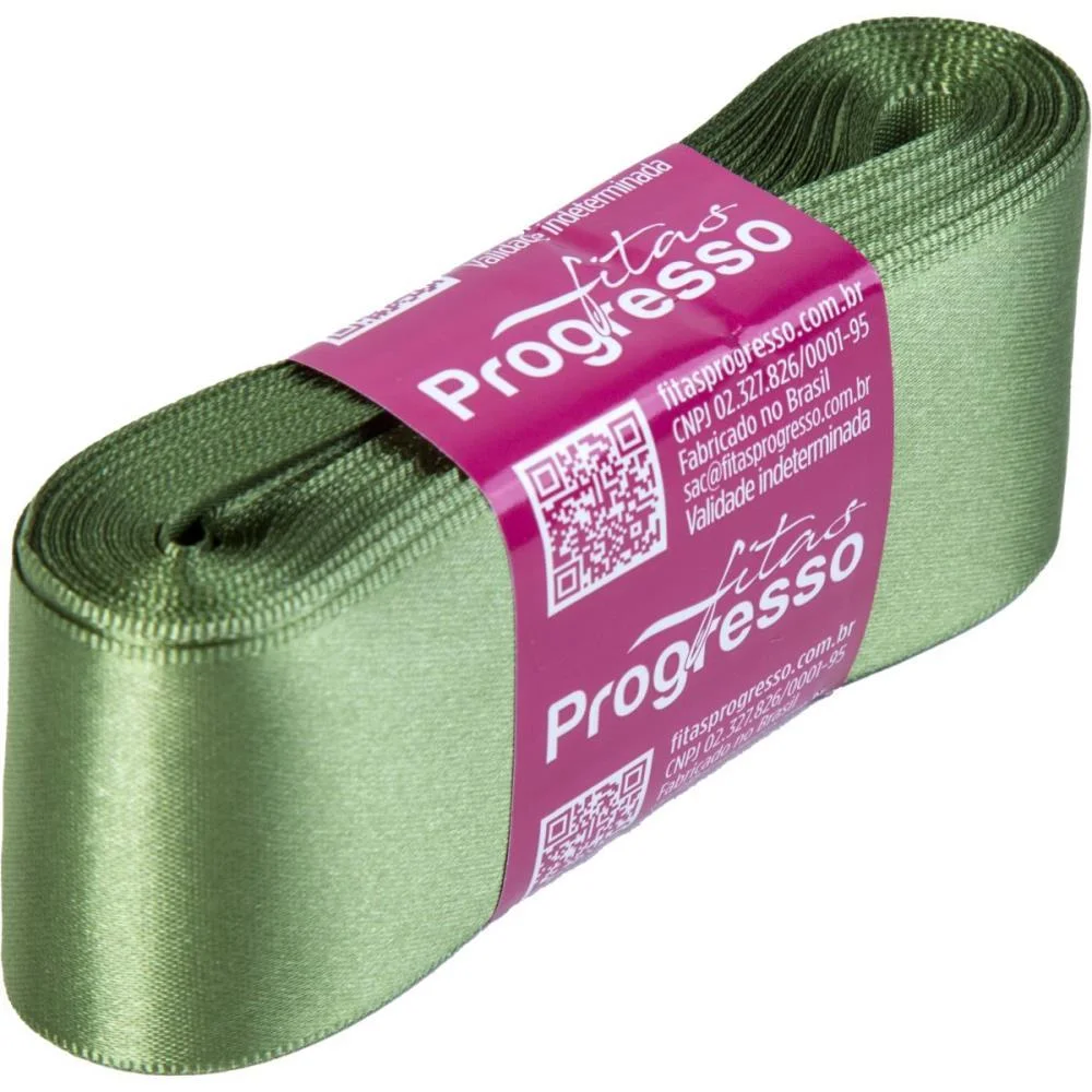 Fita De Cetim 38Mm 10M. Verde Militar Fitas Progresso (Unidade) - imagem 2