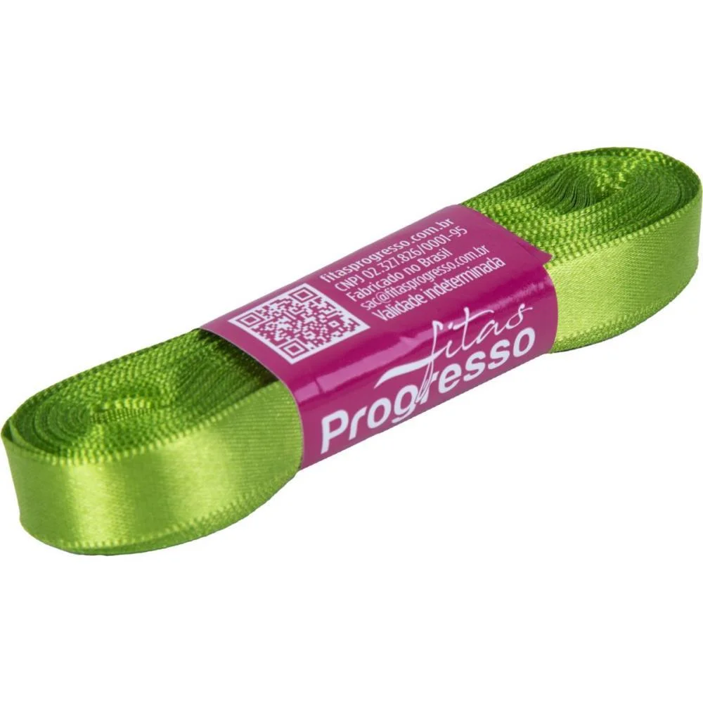 Fita De Cetim 10Mm 10M. Verde Folha Fitas Progresso (Unidade) - imagem 2