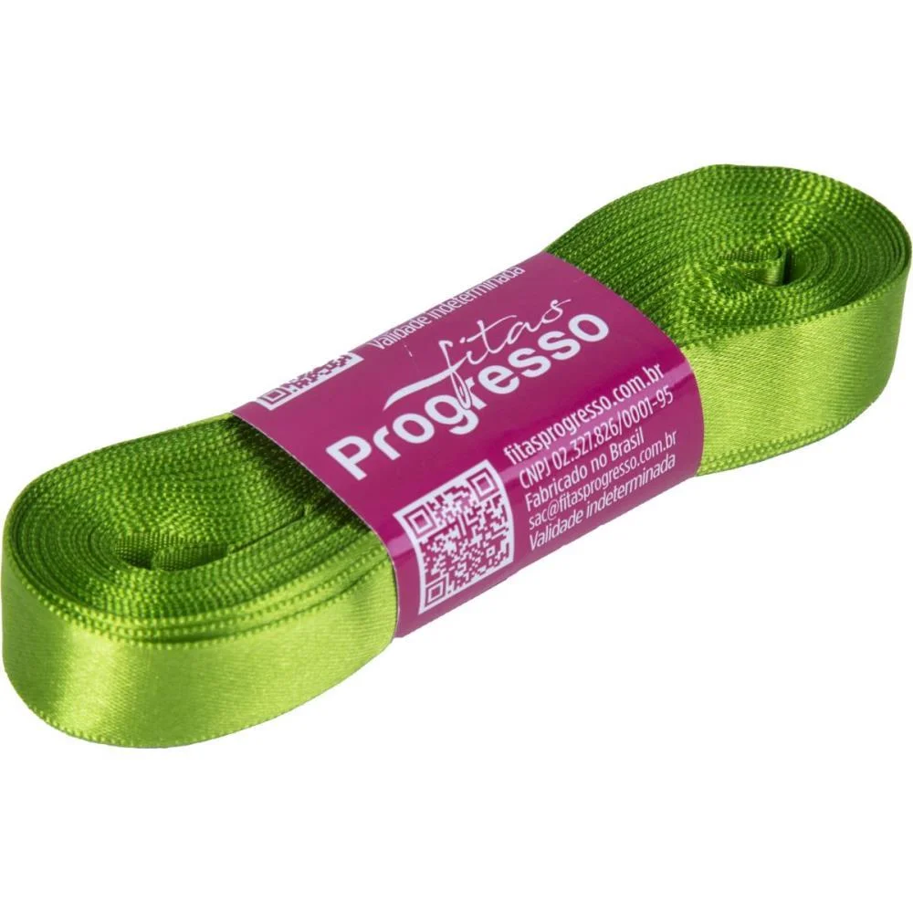 Fita De Cetim 15Mm 10M. Verde Folha Fitas Progresso (Unidade) - imagem 3