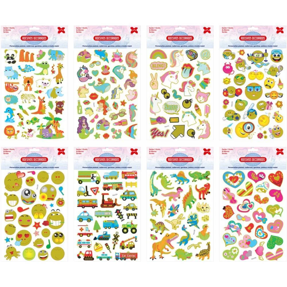 Adesivos Decorados 15X26Cm. Big Mix Cartela Sort. Make+ (Pct.c/16) - imagem 3