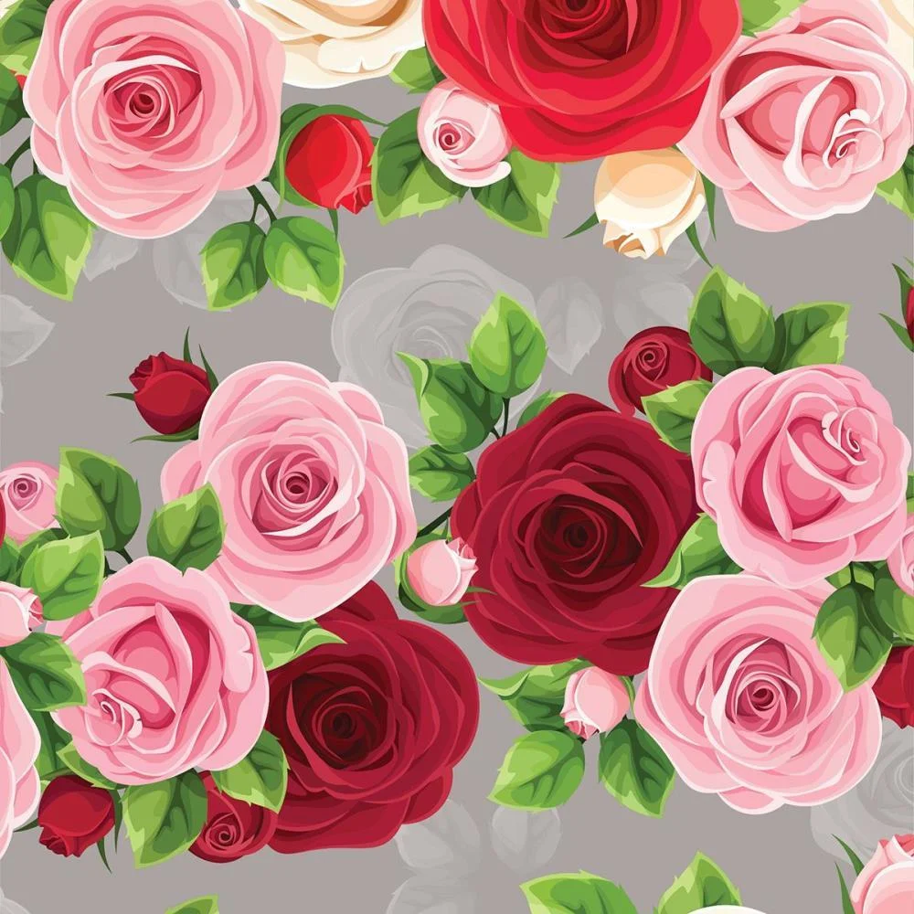 Papel Presente Bobina Couche 60Cm. Mod.218 Rosas Gessele (Bo-100Mts) - imagem 5