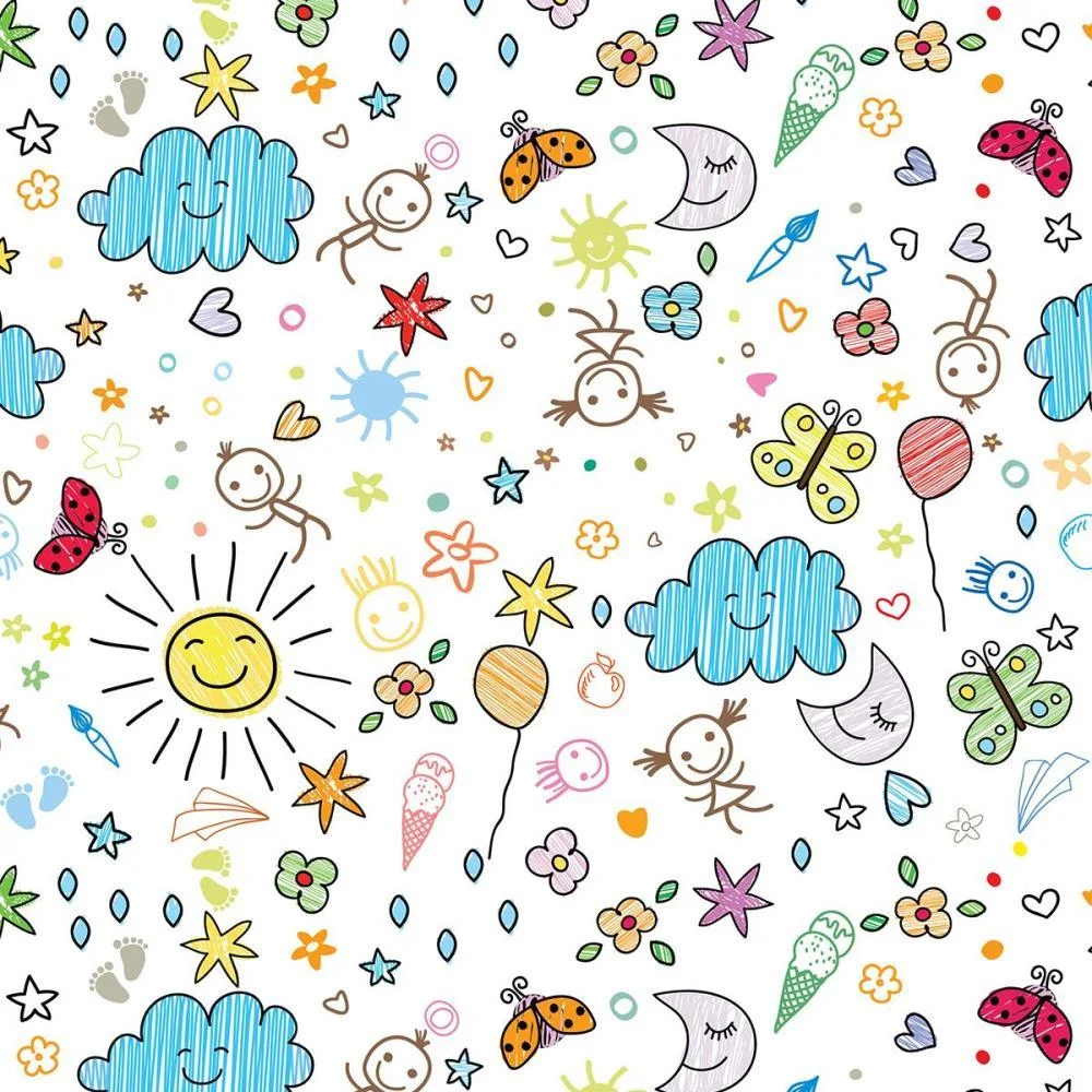 Papel Presente Bobina Couche 40Cm. Mod.154 Riscos E Rabisco Gessele (Bo-100Mts) - imagem 2