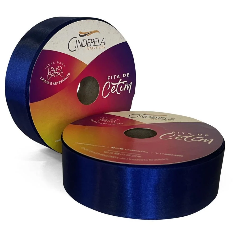 Fita De Cetim 38Mm 50M. Marinho Cinderela (Unidade) - imagem 3