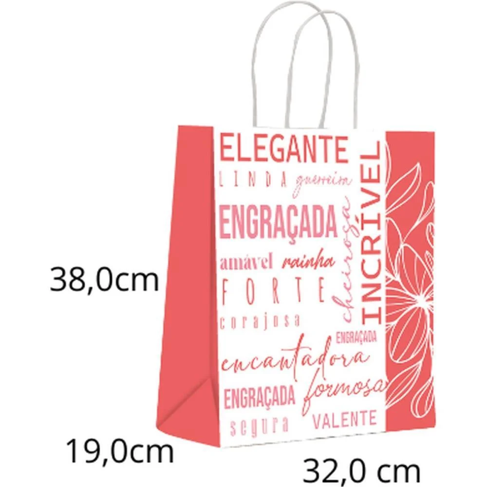 Sacola Para Presente Decorada Virtudes G 32X38X19Cm Scrity (Pct.c/10) - imagem 2