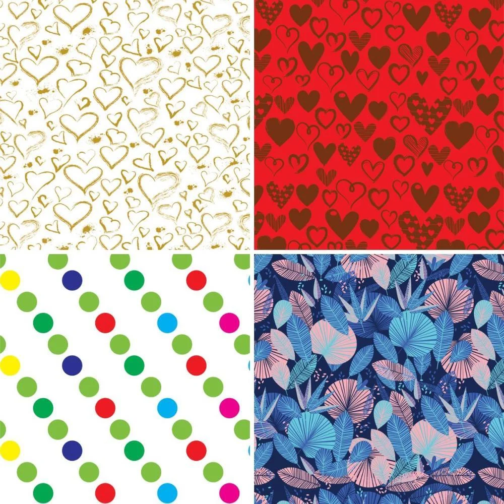 Papel Presente 50X60Cm Couche Fantasia Feminino Ii 4Mod.(S) Gessele (Pct.c/40) - imagem 3