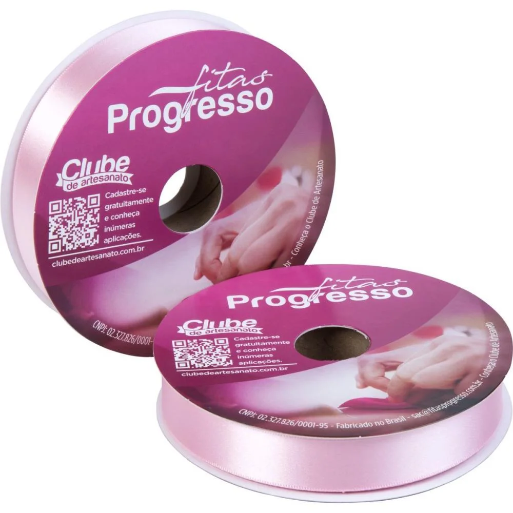 Fita De Cetim 22Mm 50M. Rosa Bebe 310 Fitas Progresso (Rolo) - imagem 3