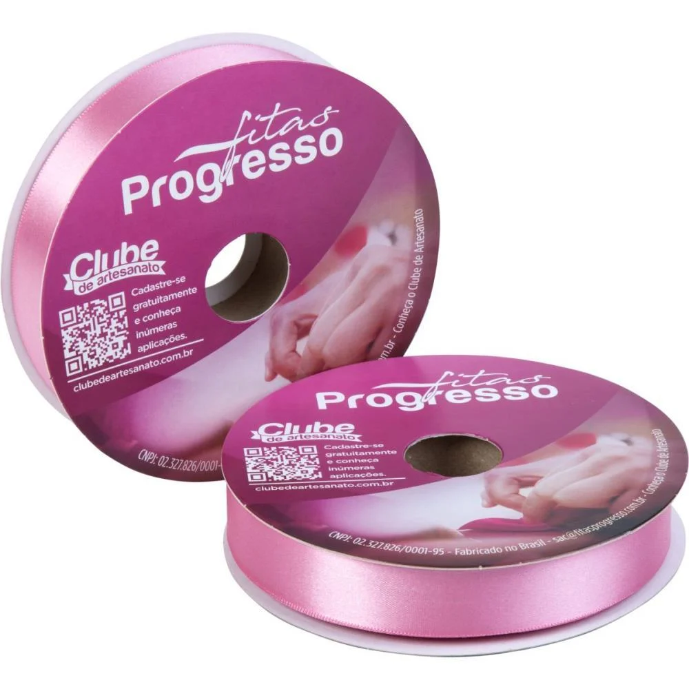 Fita De Cetim 22Mm 50M. Rosa Escuro 240 Fitas Progresso (Rolo) - imagem 3