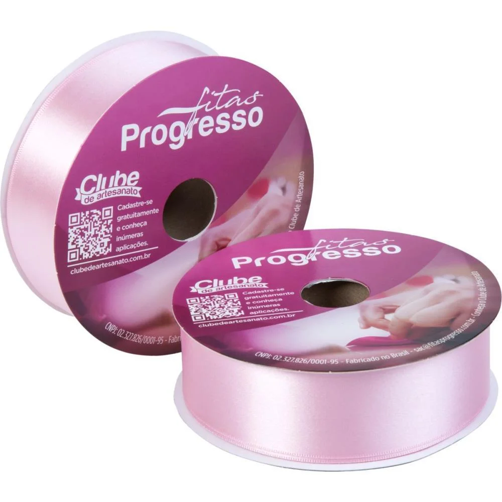 Fita De Cetim 38Mm 50M. Rosa Bebe 310 Fitas Progresso (Rolo) - imagem 3
