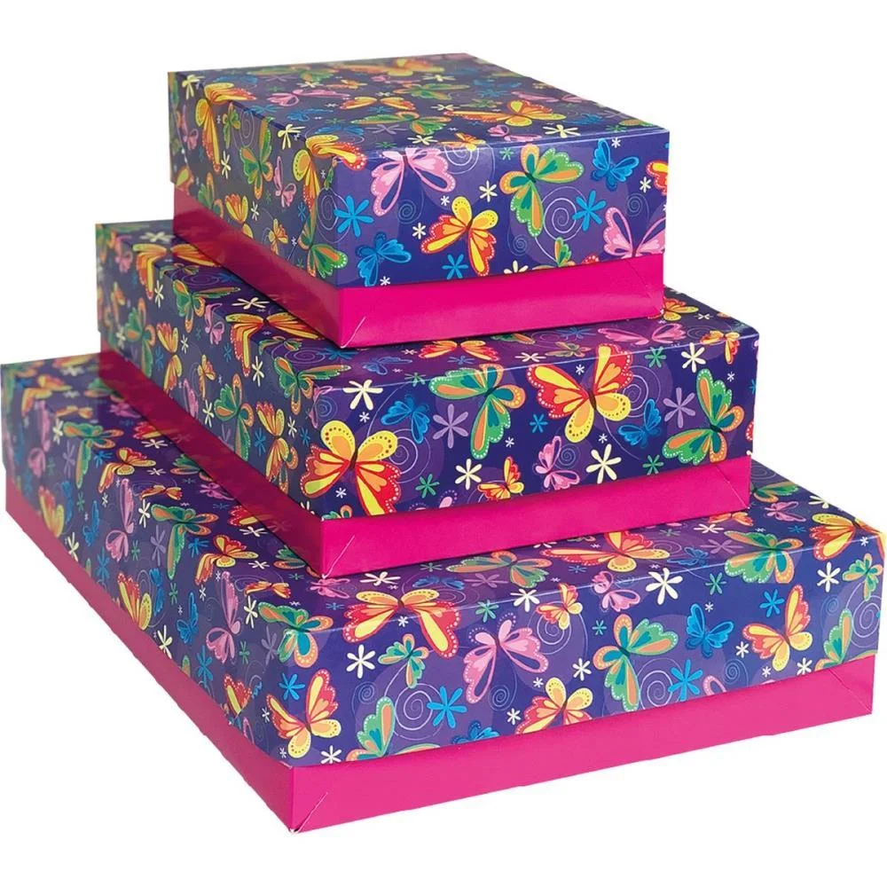 Caixa Para Presente Com Tampa Festas Md 26X19,5X7,5 Sortido Cristina (Pct.c/16) - imagem 3