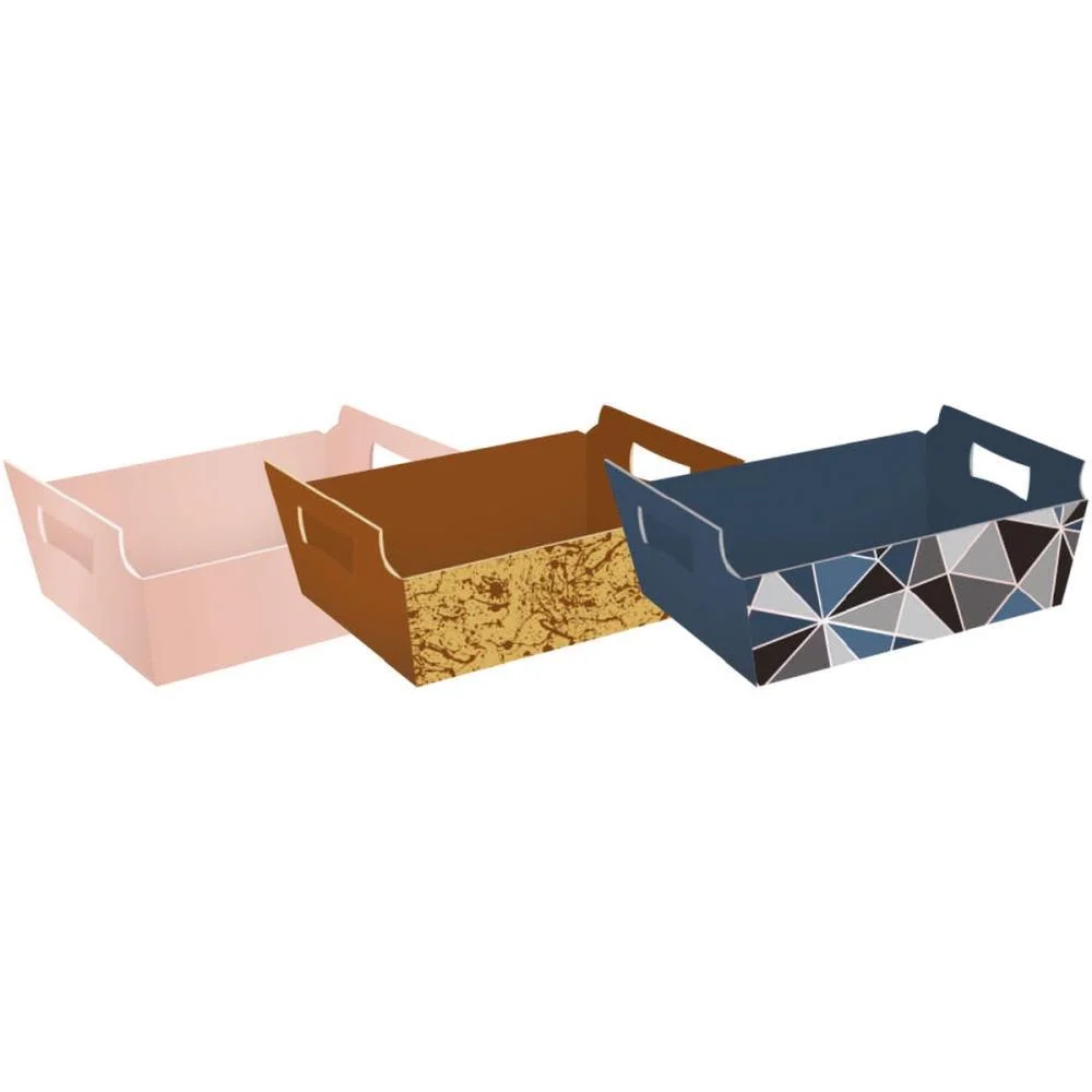 Cesta De Papel Decorada Tam G 32X24X11Cm. Packpel (Pct.c/10) - imagem 2