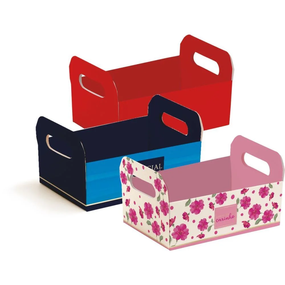 Cesta De Papel Caixote P 16X10,5X7,5Cm. (S) Packpel (Pct.c/10) - imagem 2