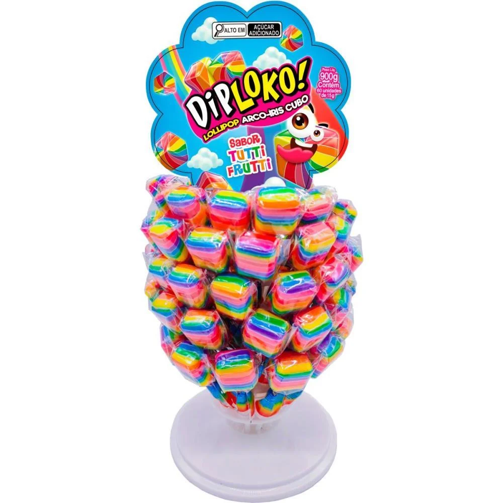 Doce Dip Loko Lollipop Arco-Iris Danilla Foods C/ 60 Unidades - imagem 2