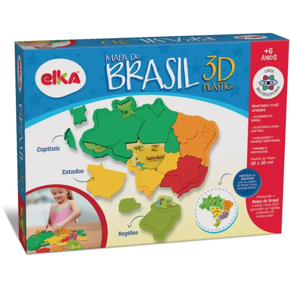 Brinquedo Para Montar Mapa Do Brasil Elka (Unidade) - imagem 2
