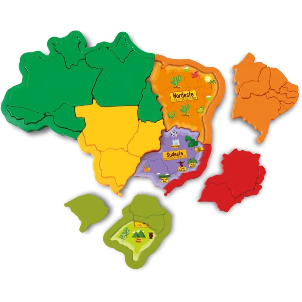 Brinquedo Para Montar Mapa Do Brasil Elka (Unidade) - imagem 5