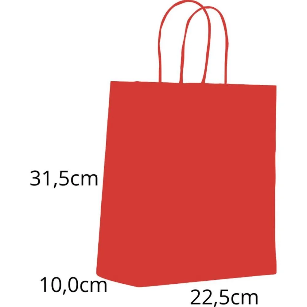Sacola Para Presente Lisa Vermelho Vivo M 22,5X31,5X10Cm Scrity (Pct.c/10) - imagem 3