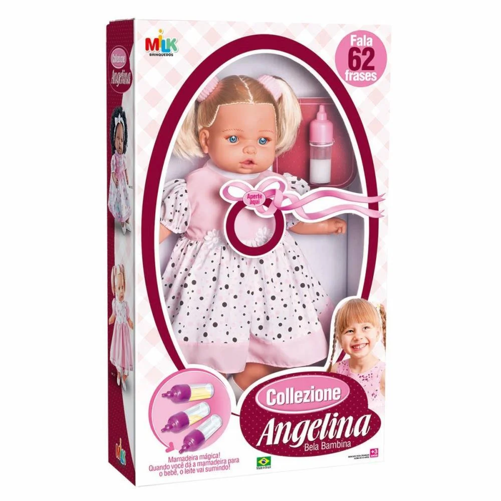 Boneca Com Mecanismo Angelina Loira 62 Frases 48Cm. Milk (Unidade) - imagem 2