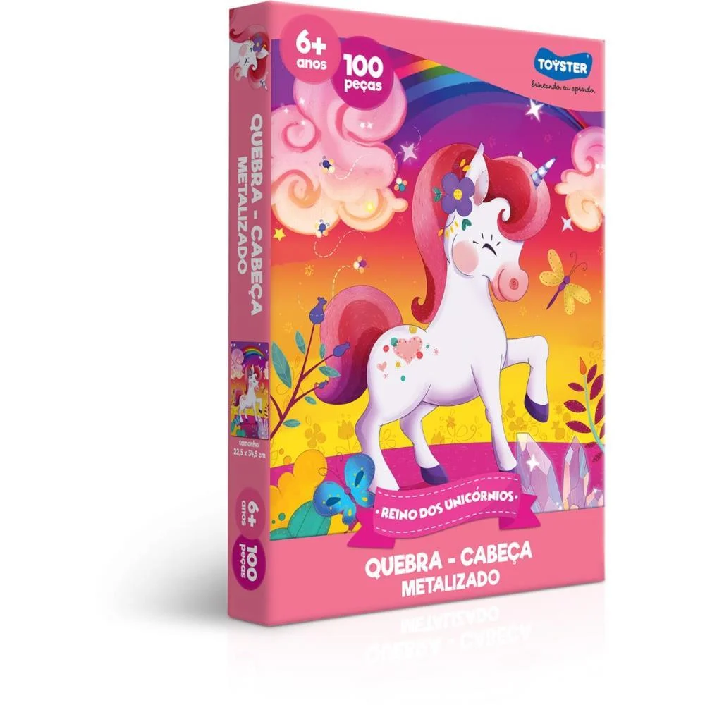 Quebra-Cabeca Cartonado Reino Dos Unicornios 100Pcs Toyster (Unidade) - imagem 2