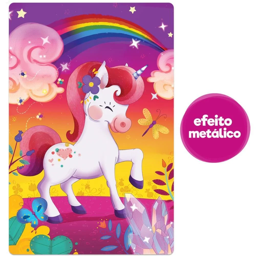 Quebra-Cabeca Cartonado Reino Dos Unicornios 100Pcs Toyster (Unidade) - imagem 4