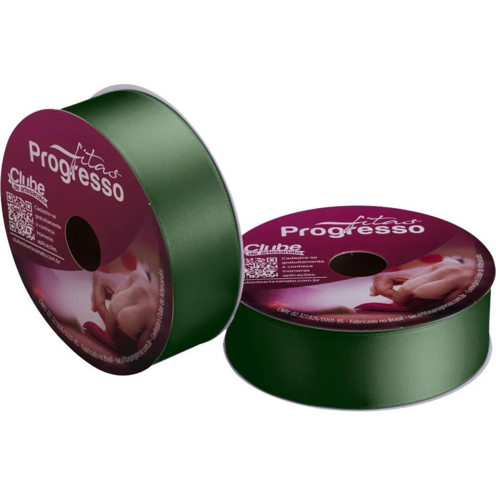 Fita De Cetim 38Mm 10M. Verde Oliva 2059 Fitas Progresso (Unidade) - imagem 3