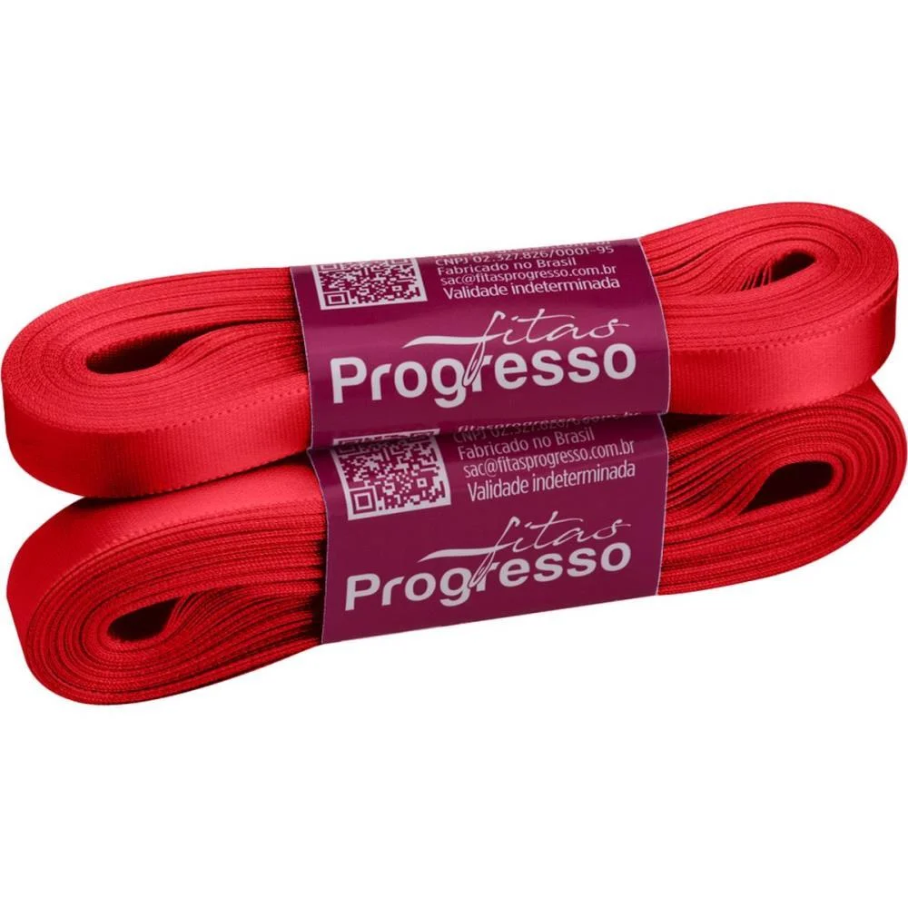 Fita De Cetim 10Mm 10M. Vermelho Cereja 2084 Fitas Progresso (Unidade) - imagem 2