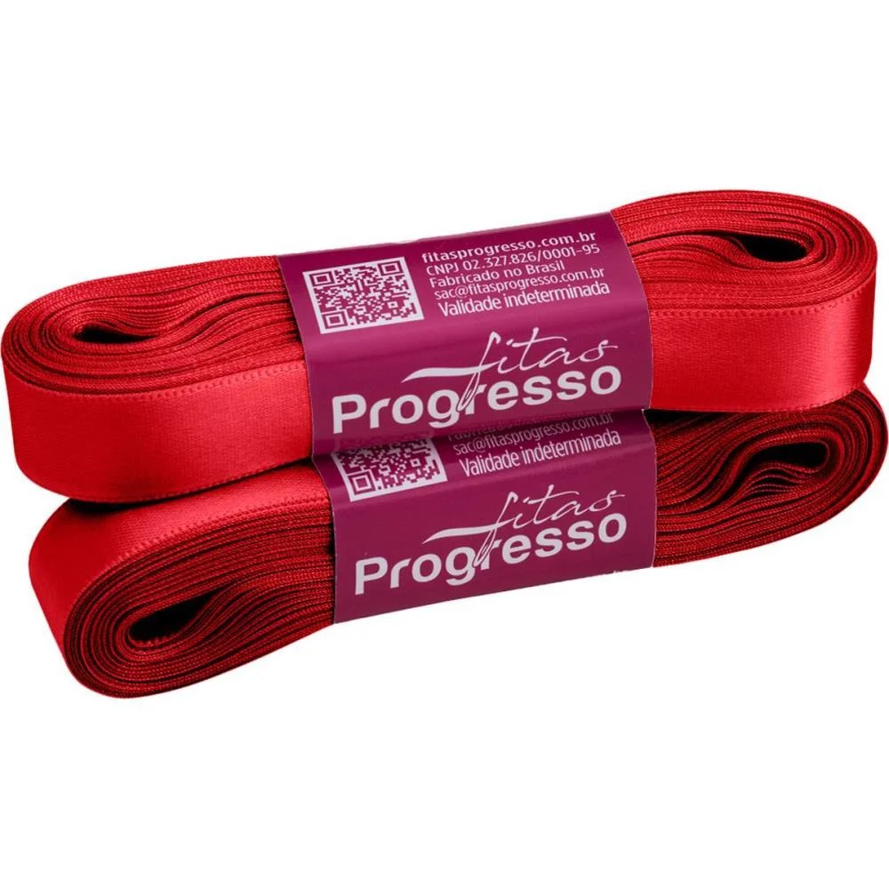 Fita De Cetim 15Mm 10M. Vermelho Cereja 2084 Fitas Progresso (Unidade) - imagem 3