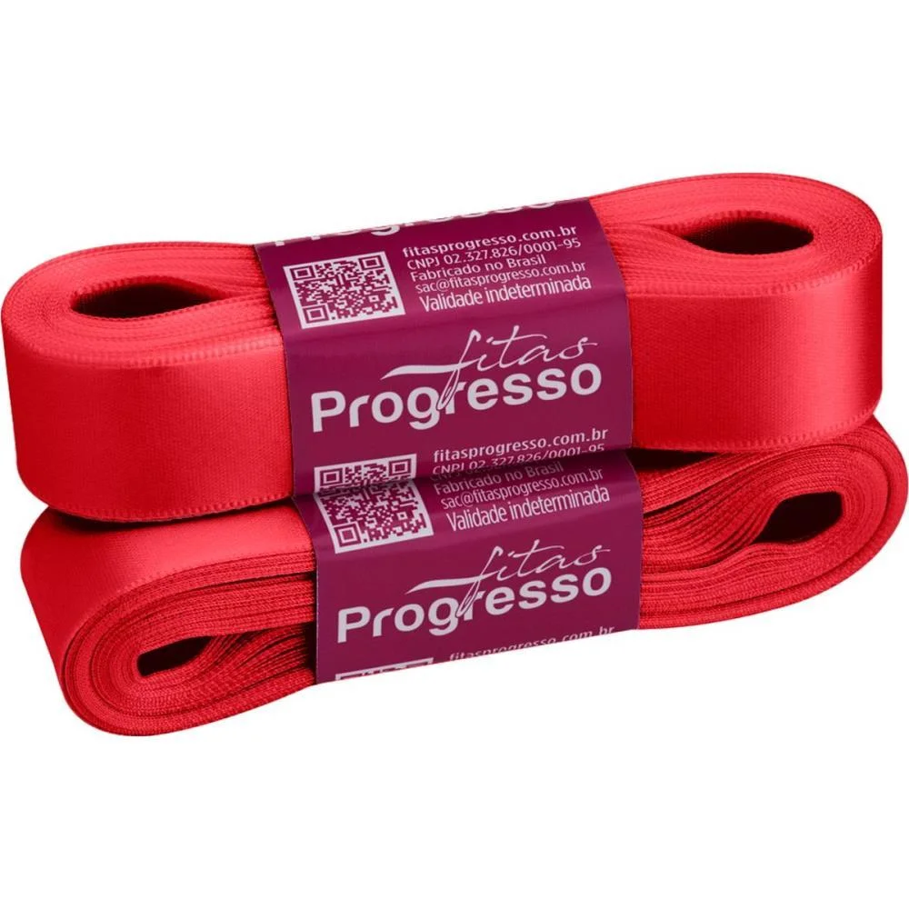 Fita De Cetim 22Mm 50M. Vermelho Cereja 2084 Fitas Progresso (Rolo) - imagem 2