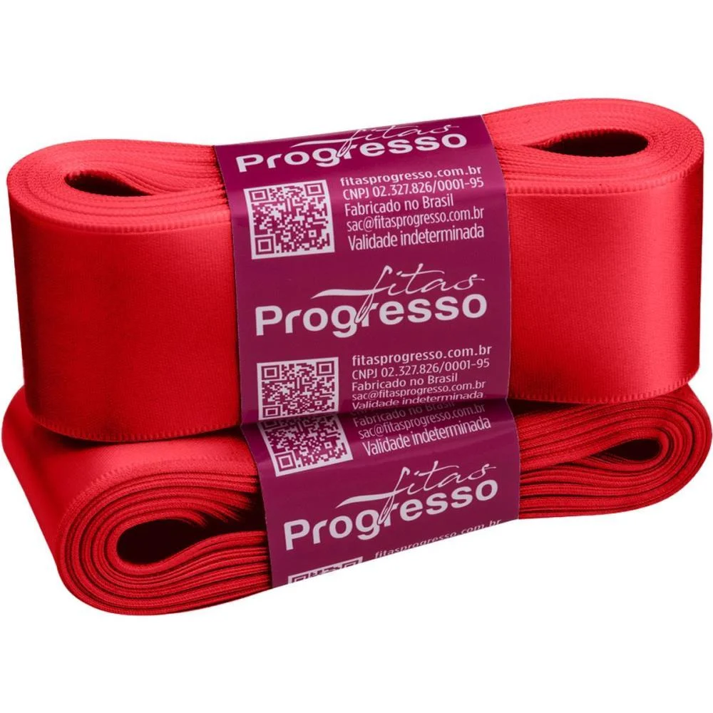 Fita De Cetim 38Mm 10M. Vermelho Cereja 2084 Fitas Progresso (Unidade) - imagem 2