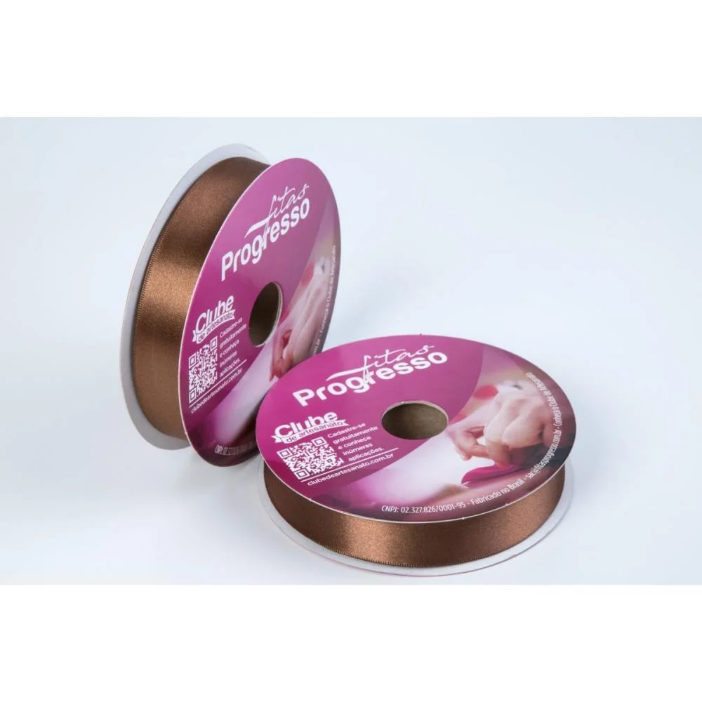 Fita De Cetim 22Mm 50M. Marrom 391 Fitas Progresso (Rolo) - imagem 2