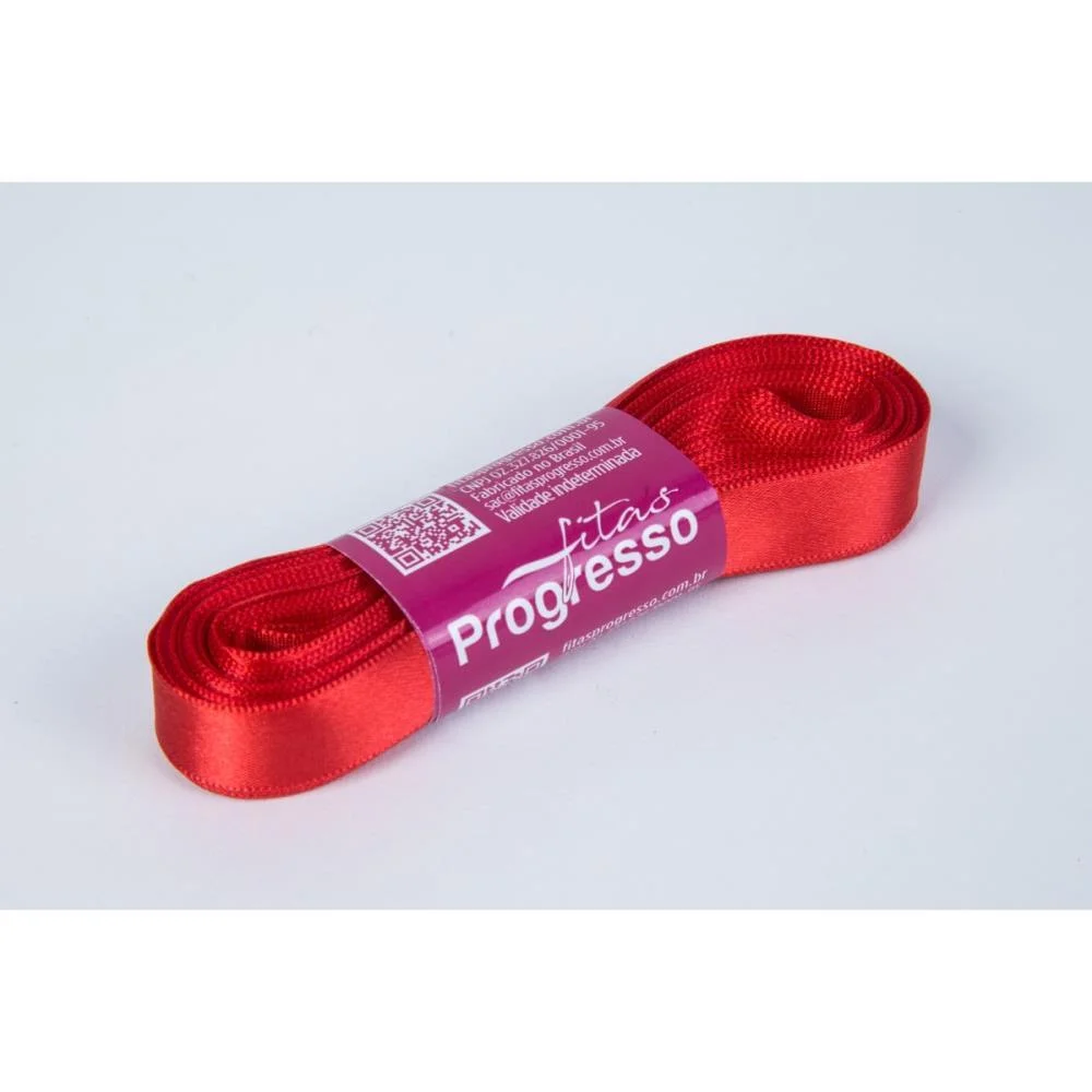 Fita De Cetim 15Mm 10M. Vermelho Tomate 1354 Fitas Progresso (Unidade) - imagem 2