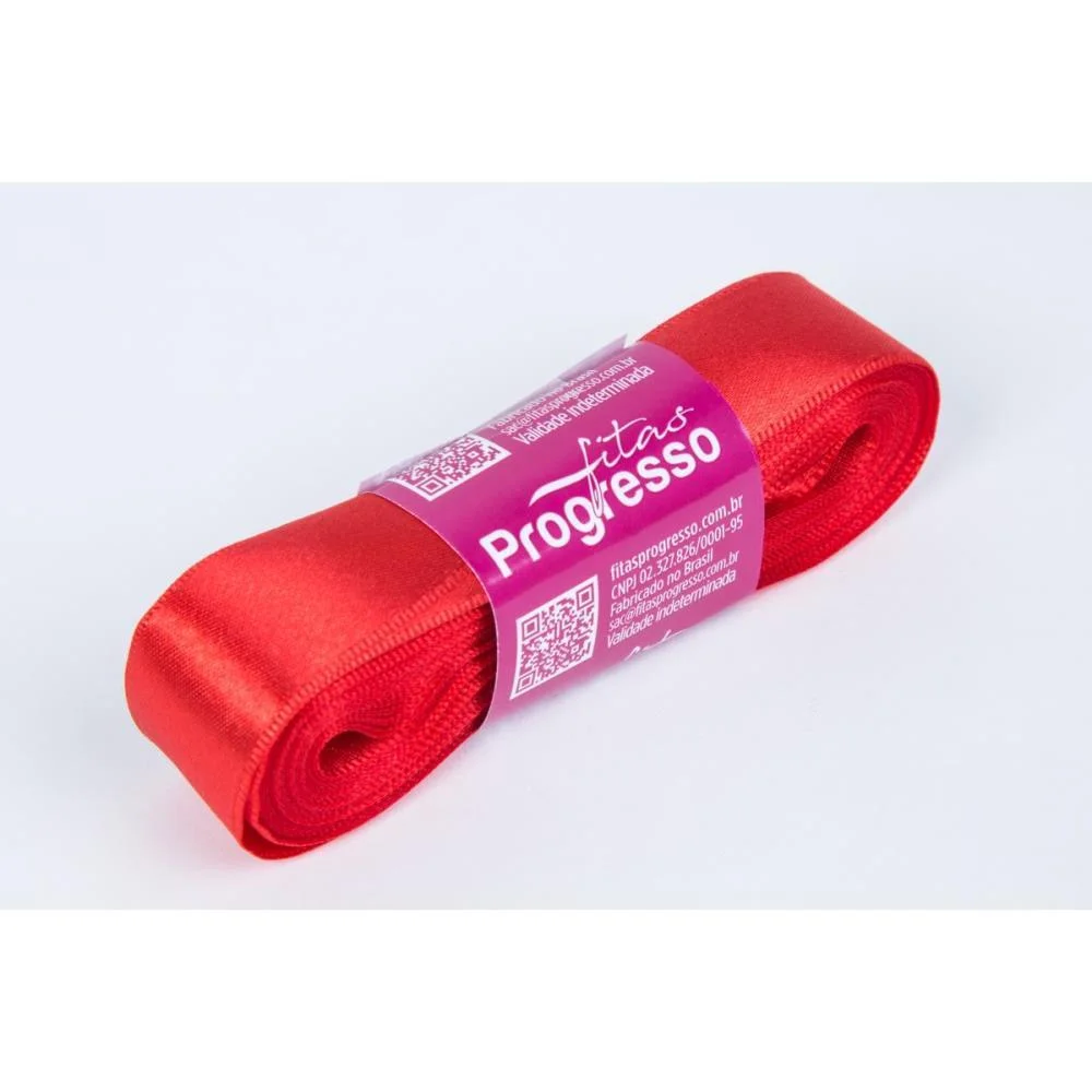 Fita De Cetim 22Mm 10M. Vermelho Tomate 1354 Fitas Progresso (Unidade) - imagem 3
