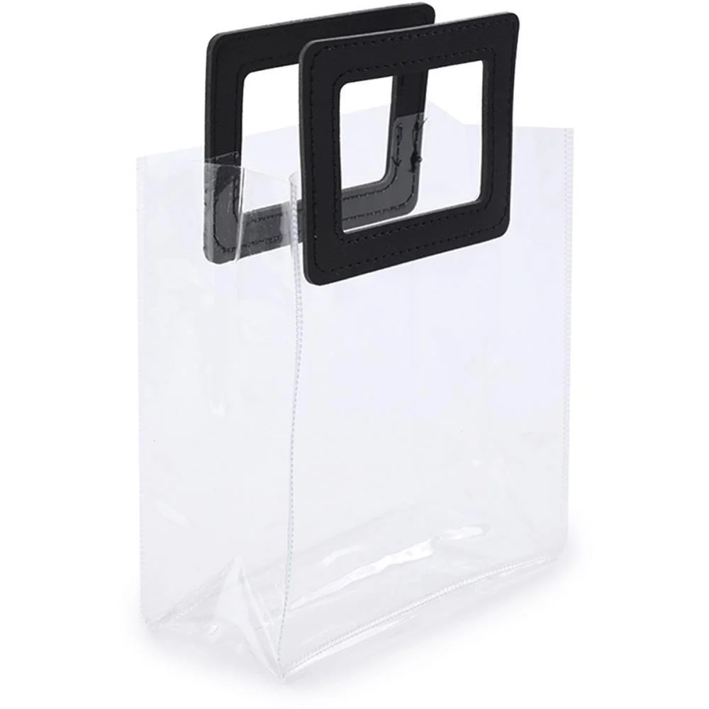 Sacola Para Presente Lisa Pvc Transp/Preta 19,4X17X9Cm Cromus (Pct.c/10) - imagem 2
